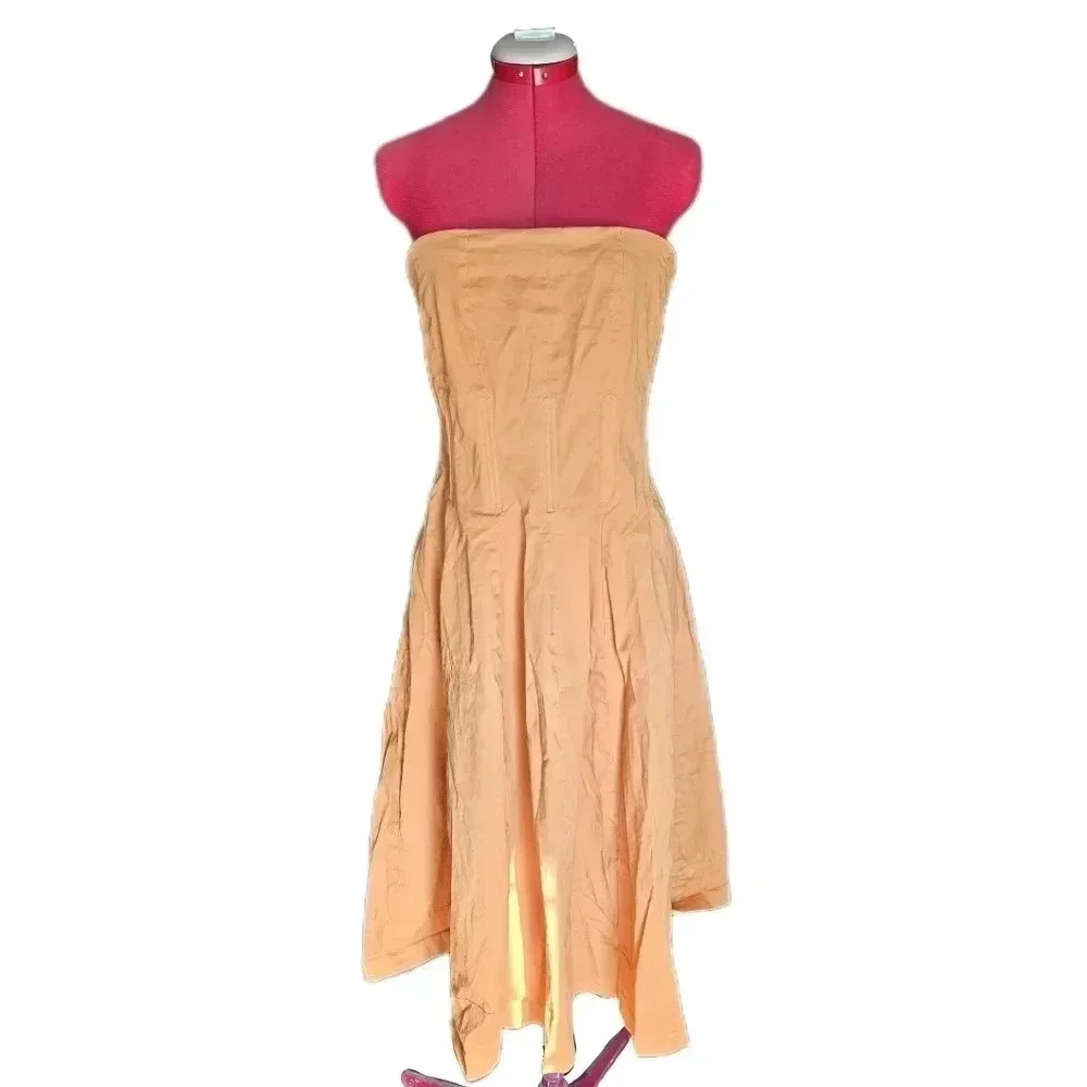 Eva Mendes by NY&Company, Size 12, Orange Strapless Dress - Picture 2 of 10